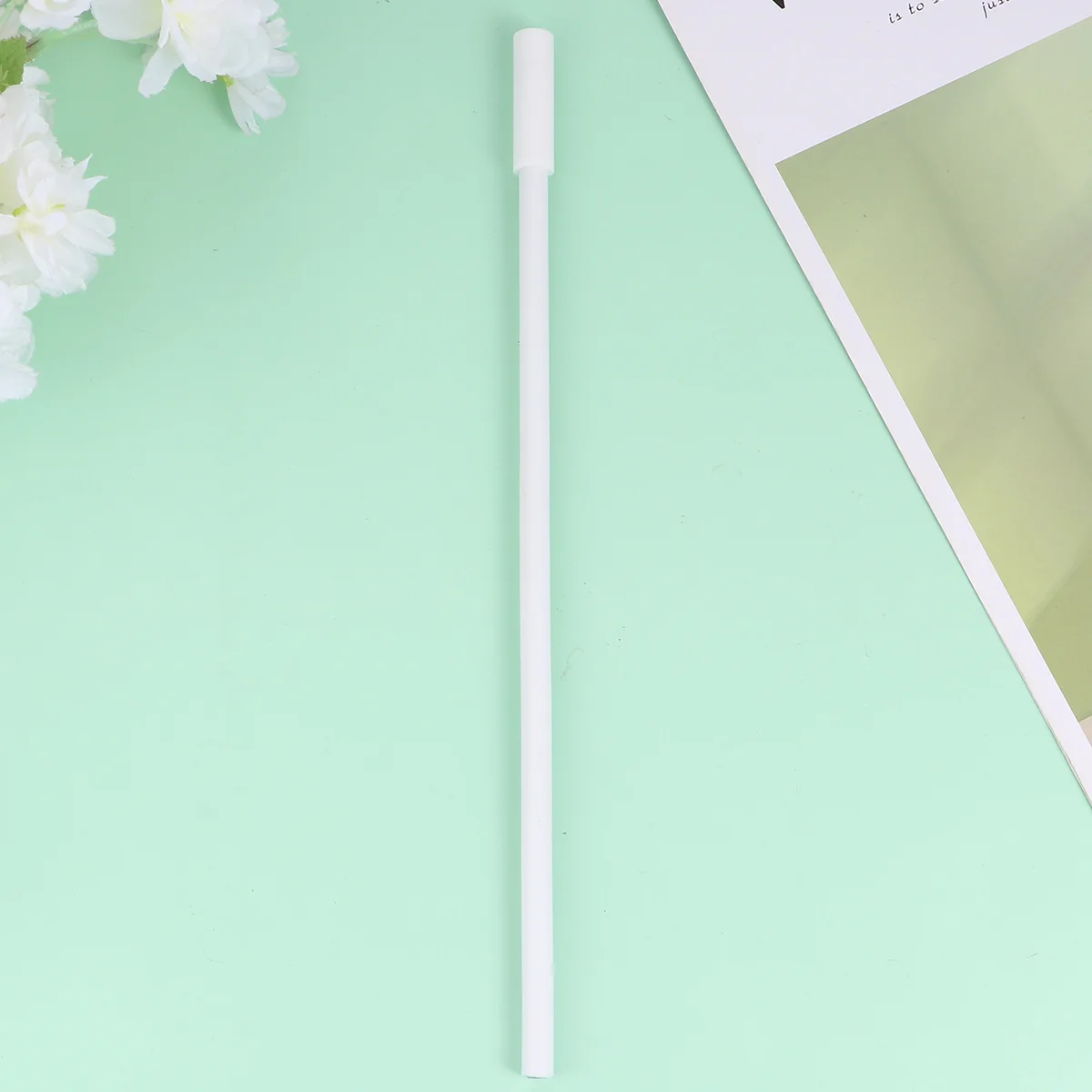 

250mm Stirring Rod PTFE Stirrer Mixing Rod Stir Bar Experimental Supplies for Laboratory ( White )