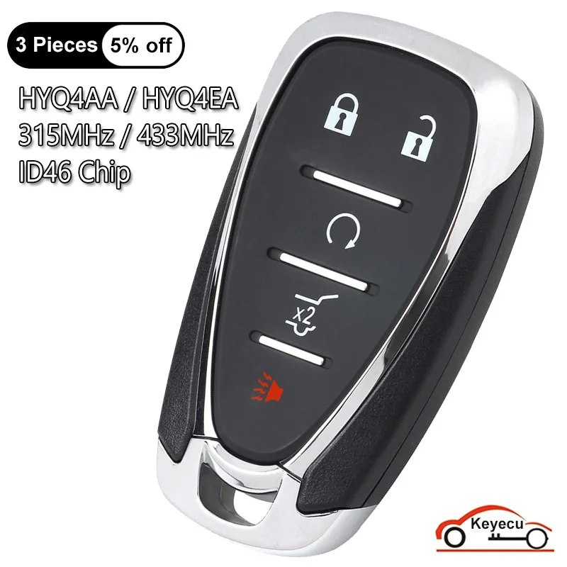 Чип KEYECU 5 Btns 315 МГц 433 ID46 для Chevrolet Traverse Blazer Trailblazer Equinox Auto Smart Remote Key Fob HYQ4AA HYQ4EA