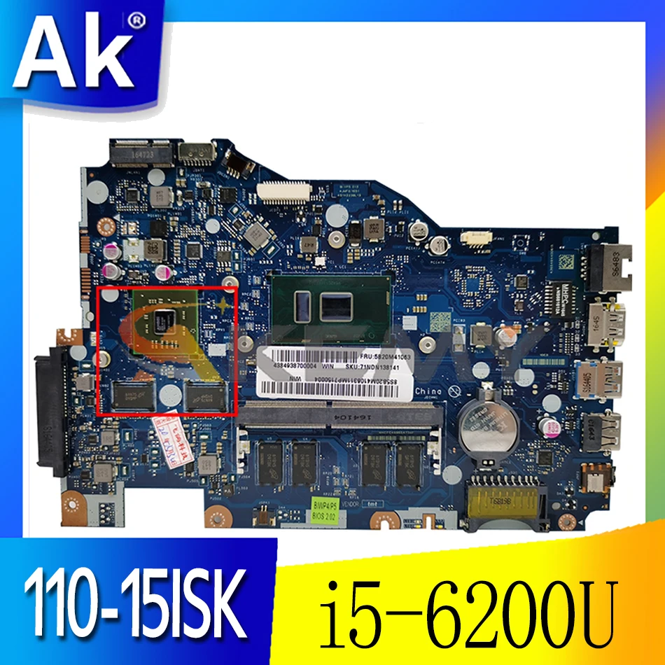 

Для Lenovo 110-15ISK материнская плата для ноутбука BIWP4 / P5 LA-D562P CPU i5 6200U 4 Гб ОЗУ GPU R5 M430 2G 100% тестирование работы Бесплатная доставка