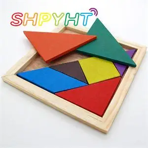 Головоломка Houten Tangram из 7 элементов, круглая головоломка для развития интеллекта, развивающая игрушка для детей