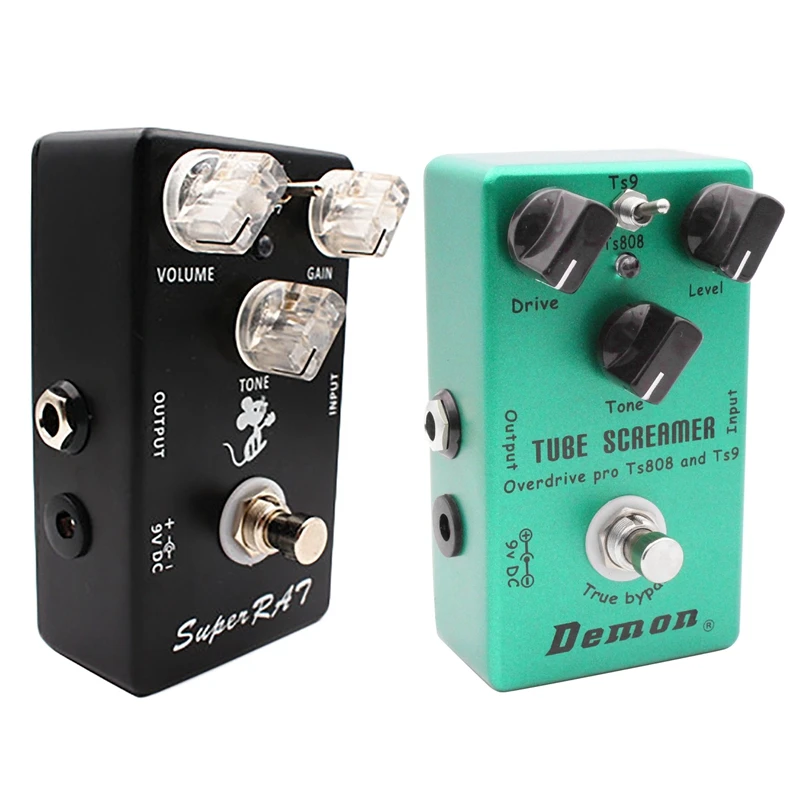 

Mosky Super Rat Guitar Effect Pedal Hand-Made Three Mode Effects Classic Rat Distortion Boost & MOSKY Demon TS808 Tube Screamer