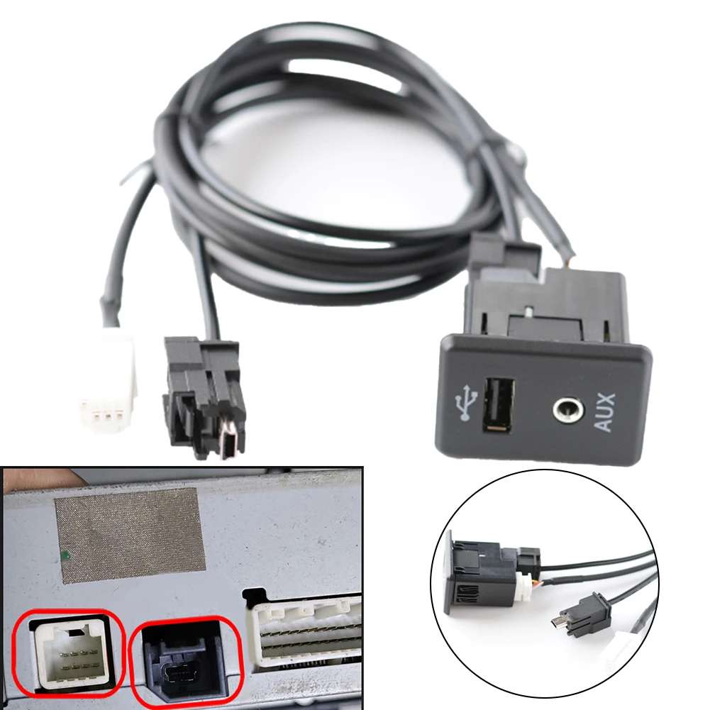 

8-контактный автомобильный USB-разъем для аудиосистемы, адаптер для скрытого монтажа, вспомогательный стереоадаптер AUX, аудиоразъем, кабель для Nissan 2013-2019