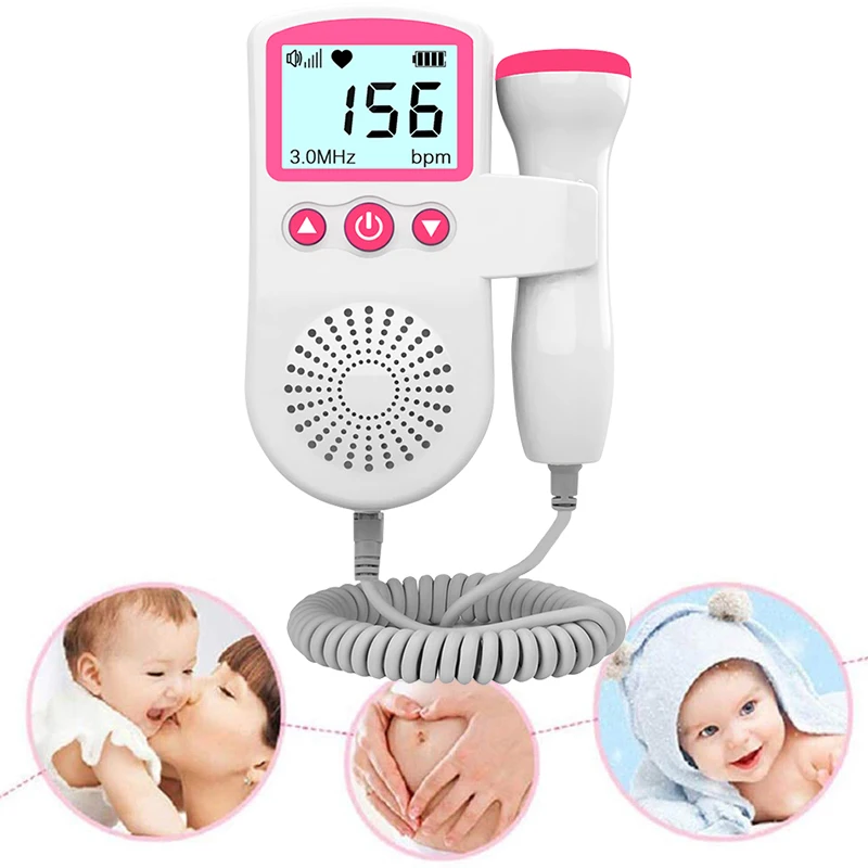 Portable Monitor Fetal Doppler Detector Household Sonar Ultrasound Fetus For Pregnant 3MHz No Radiation | Красота и здоровье