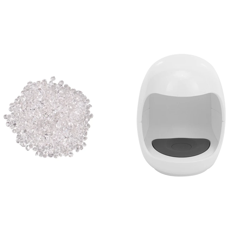 

1440Pcs Micro-Diamond DIY Nails Rhinestones White & 1X Egg Shape Nail UV Lamp Mini Pocket Gel Nail Polish Dryer