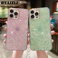 fashion ms girls phone case for iphone 13 11 12 promax coque xs xr 7 8 plus se 2020 back cover glitter plating frame shockproof