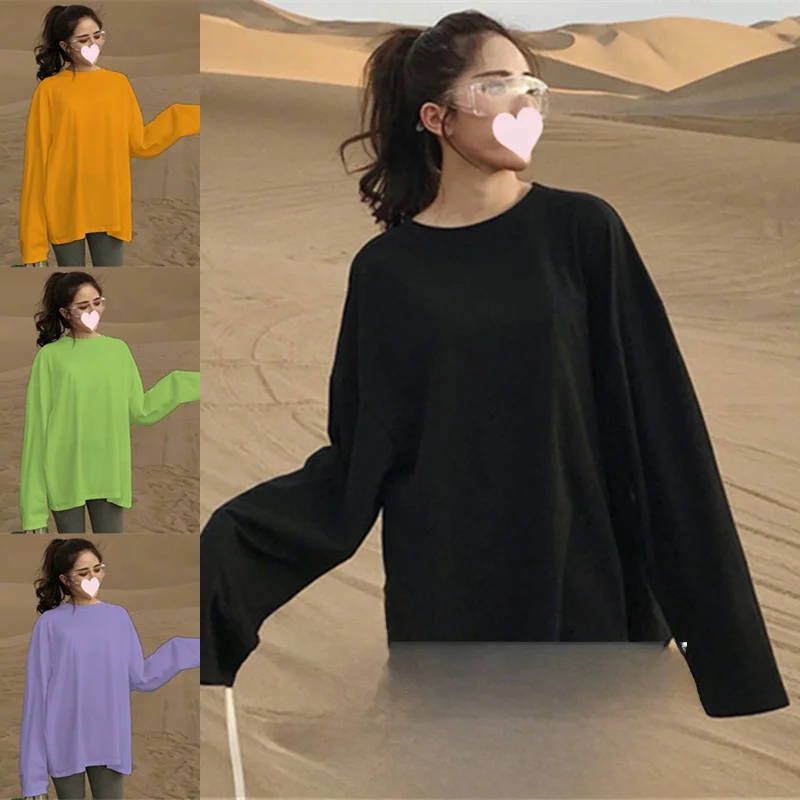 Рубашка с длинными рукавами Женская весенне-осенняя внутренняя одежда Черная