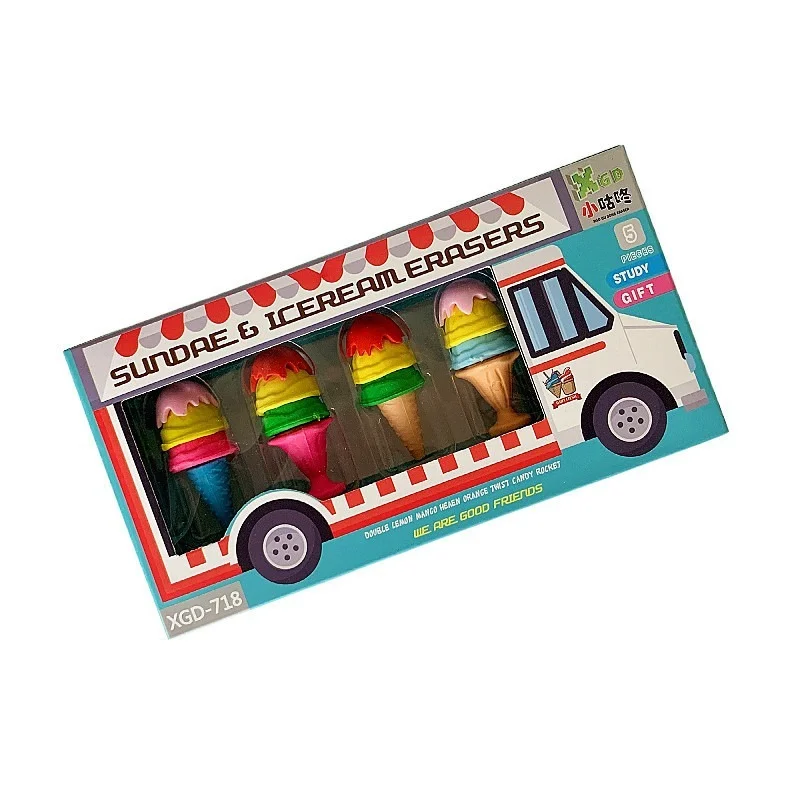 1 шт. мультяшный ластик для учеников креативный в форме мороженого десертная