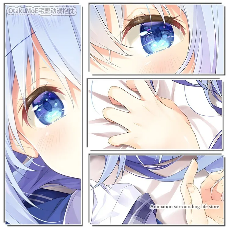 Дакимакура кафнуу Чино заказывает подушку для тела с двухсторонним принтом