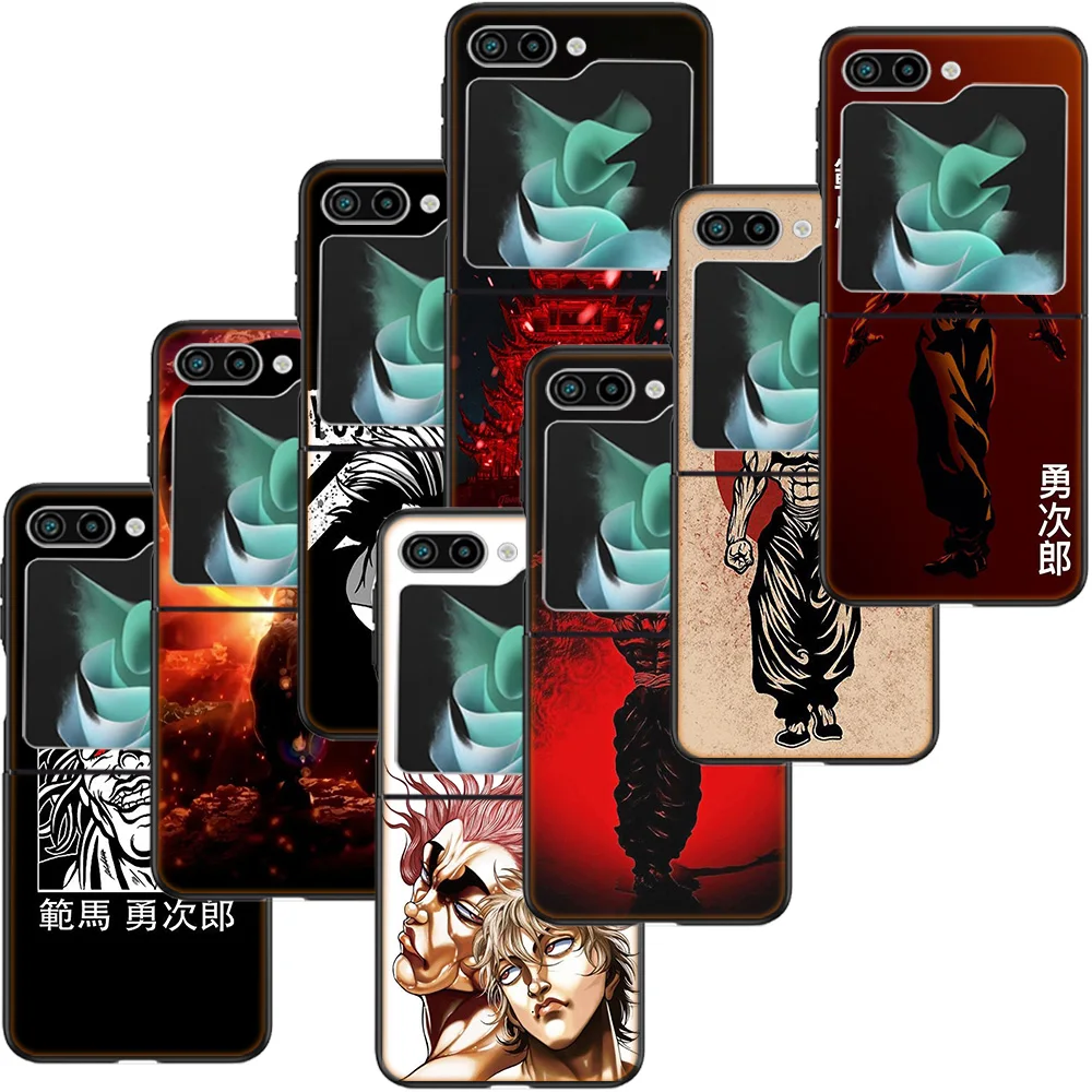BAKI Hanma Yujiro Аниме Прозрачный чехол для телефона Samsung Galaxy Z Flip6 5G Flip5 Flip4 3 Flip Black Cover Coque