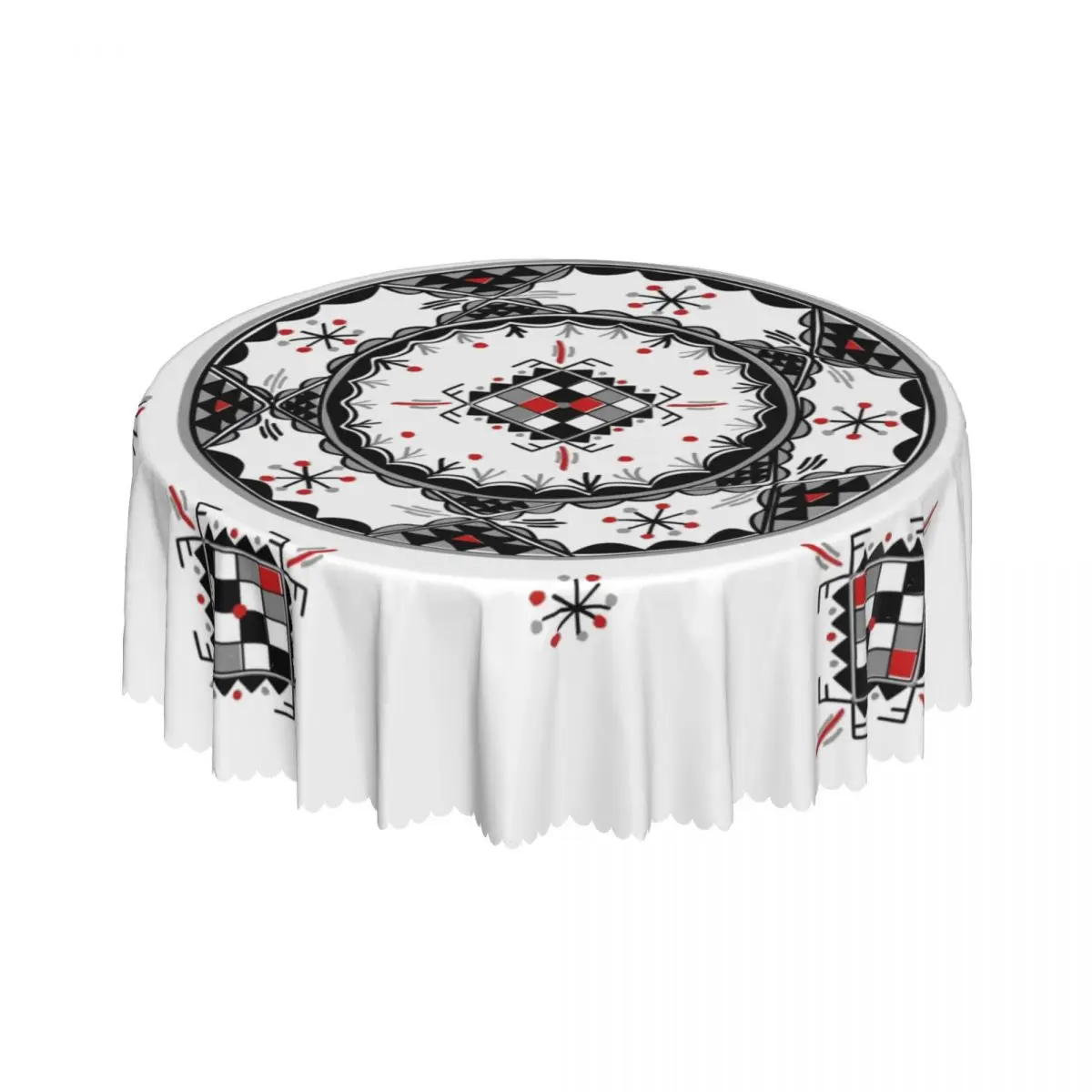 Пользовательская круглая Водонепроницаемая скатерть Kabyle с рисунком керамики