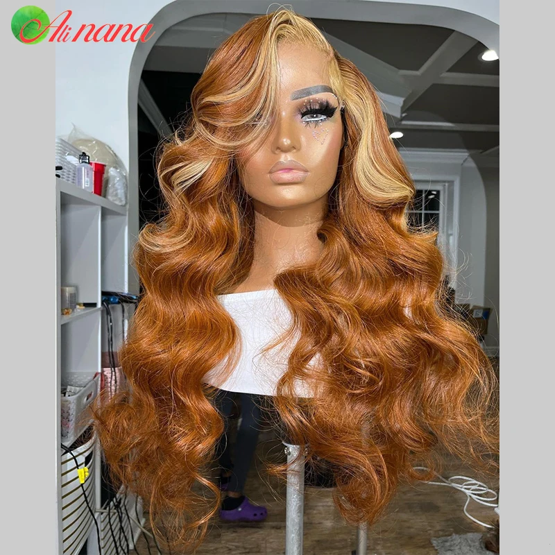 Blonde Yellow Color 13x4 Lace Front Human Hair Wigs Body Wave Wig Peruvian Hair Remy Hair For Women Pre-Plucked 4x4 Closure Wig