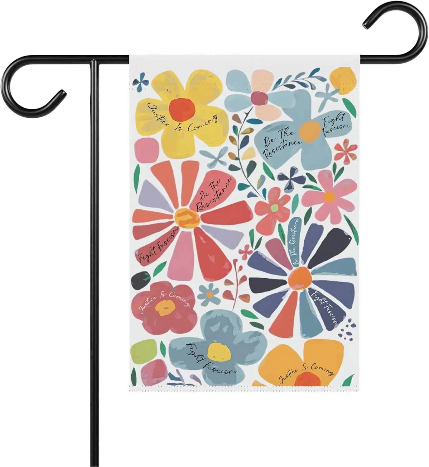 Фото Флаг для сада в стиле бохо Subtle Be The Resistance с цветочным узором - Флаг для двора Subtle Anti Trump - Подарок на новоселье или праздник - Отличные идеи подарков SSL №1