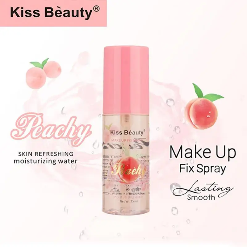 

75ml Peach Setting Spray Water Shrinks Pores Quick Fixing Makeup 8ml Temperature Change Liquid Foundation Natural Brighten Skin