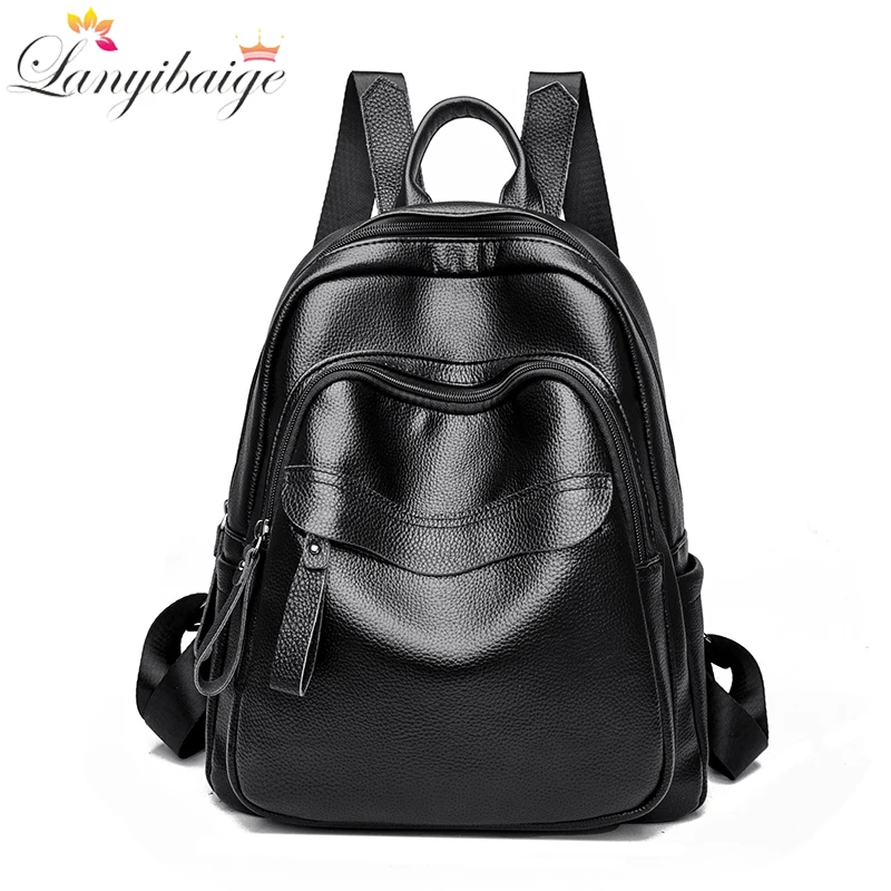 

2023 New High Quality Soft Leather Womens Fashion Shoulder Bag Travel Antitheft Backpack School Bags For Girls Bagpack Mochila