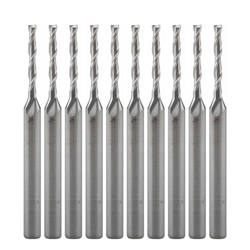 

10 шт./лот 3,175*1,5*12 мм 2 канавки твердосплавные микро концевые фрезы CNC инструменты для гравировки по дереву спиральные фрезы