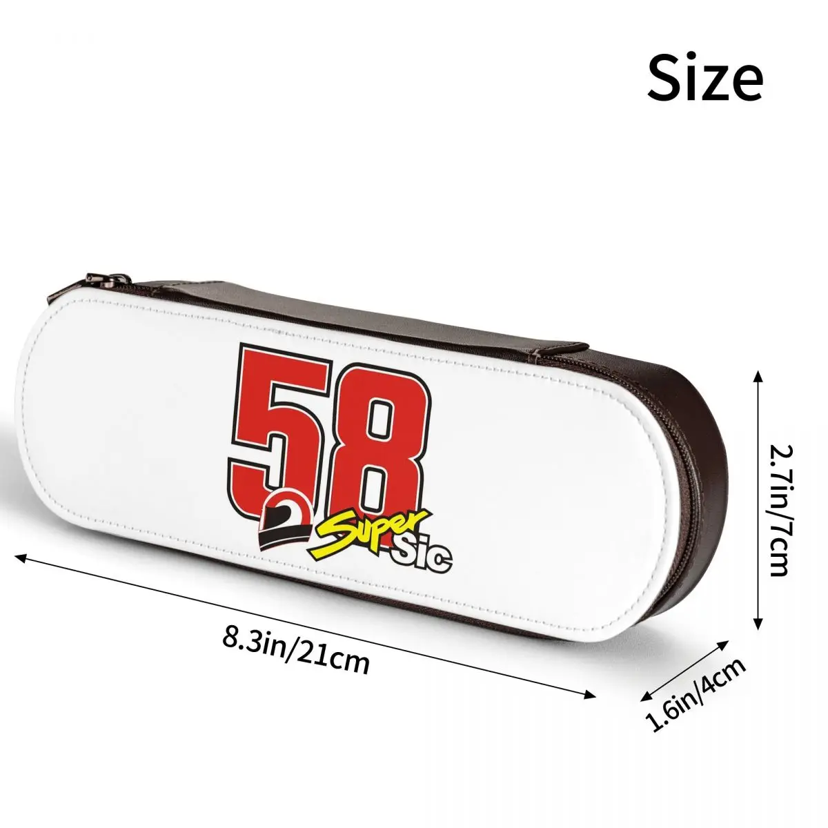 Фото Кожаный пенал Marco Simoncelli 58 Super Sic, сумка для хранения канцелярских принадлежностей, коробка для ручек, пенал для мальчиков и девочек №3