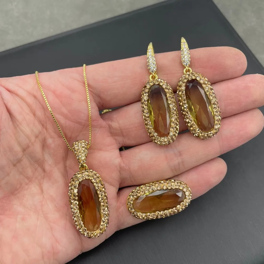 Серьги кольца ожерелья из суданского камня комплект ювелирных изделий Женская