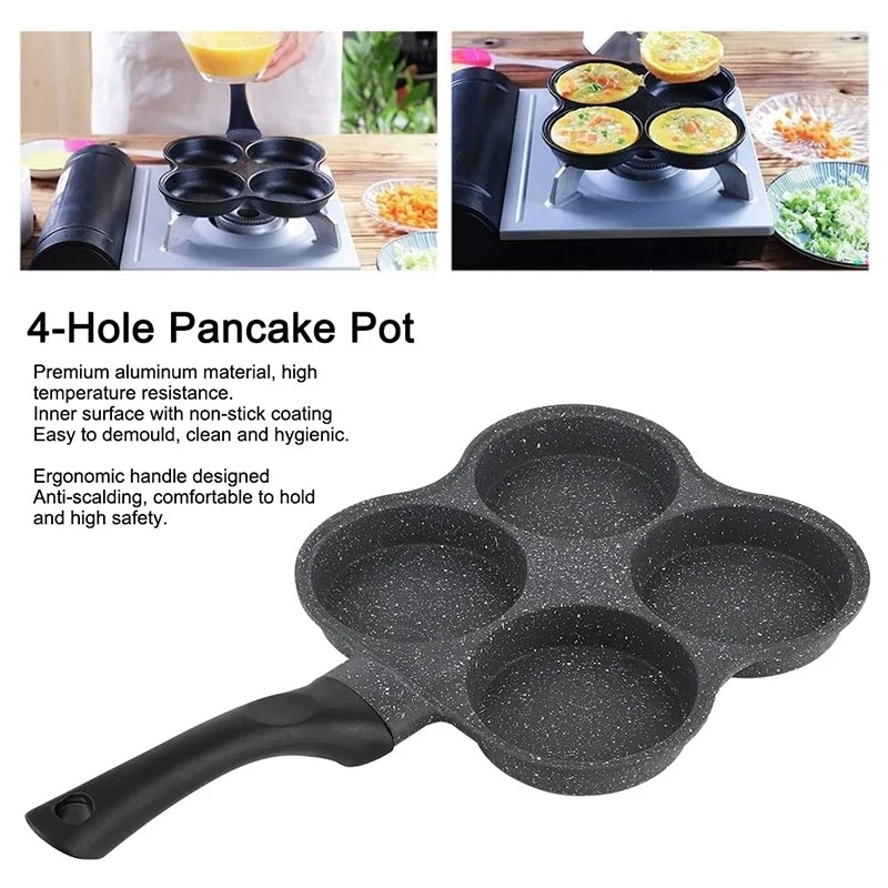 Акция! Сковорода для жарки с 4 отверстиями утолщенная фотоантипригарная