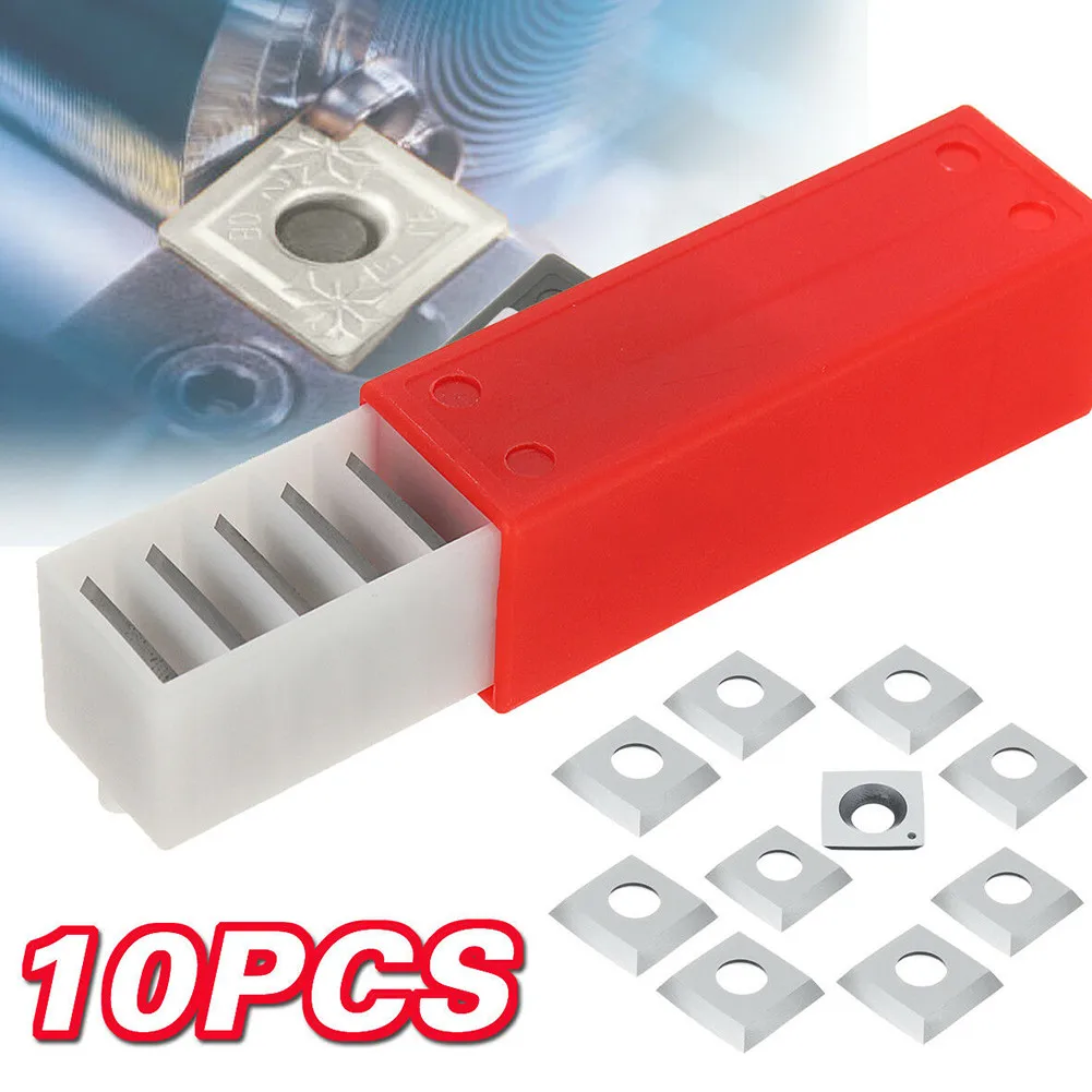 

10pcs Carbide Blade Kit 28mm*10mm*2.5mm/14x14x2mm/15mm*15mm*2.5mm/12x2.5mm For Lathe Tool Holder Indexable Chisel Cutter