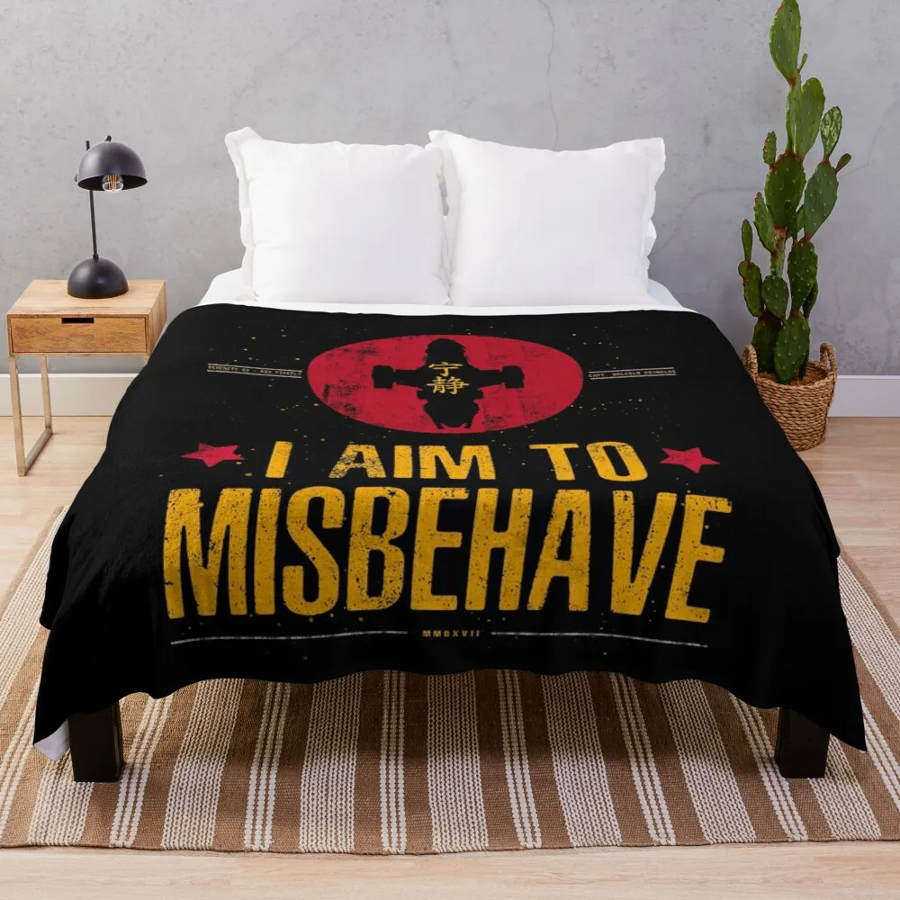 

I Aim To Misbehave Throw Blanket Tourist Blanket Retro Blankets Large Blanket