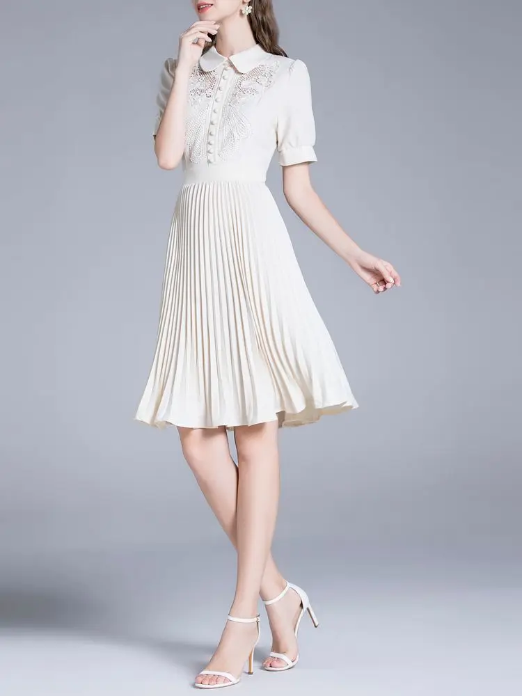 

Женское праздничное платье миди, Элегантное летнее платье с коротким рукавом и вышивкой