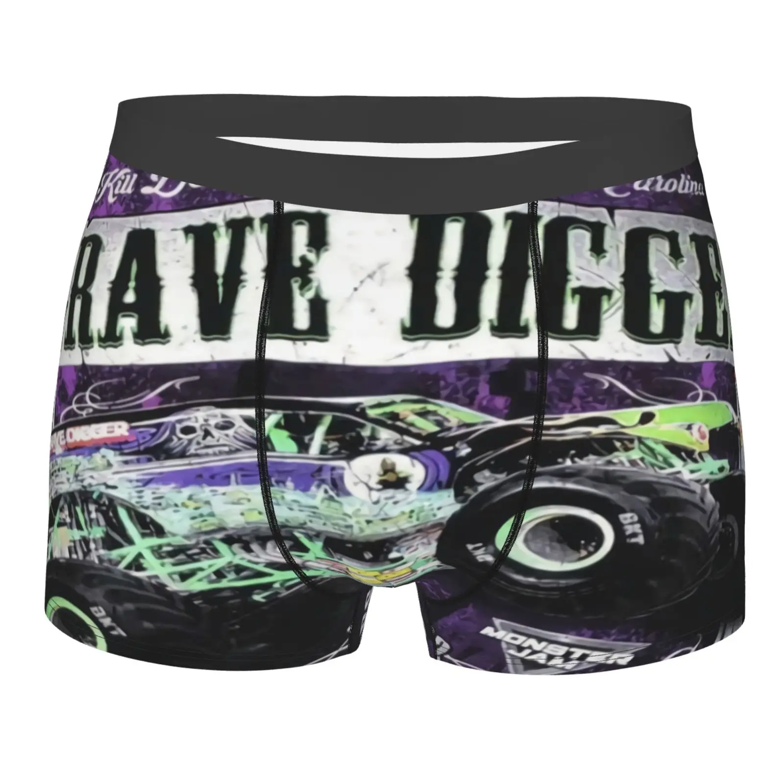 

Мужские трусы с гравировкой, большой карман, длинное пикантное нижнее белье, монстр-Трак, черные, размеры до 4Xl