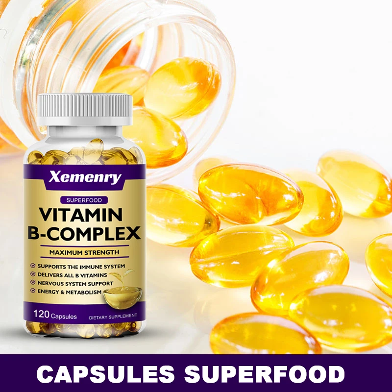 

B-complex Vitamin Capsules To Support Nervous System Health and Energy, Reduce Stress and Support A Better Mood