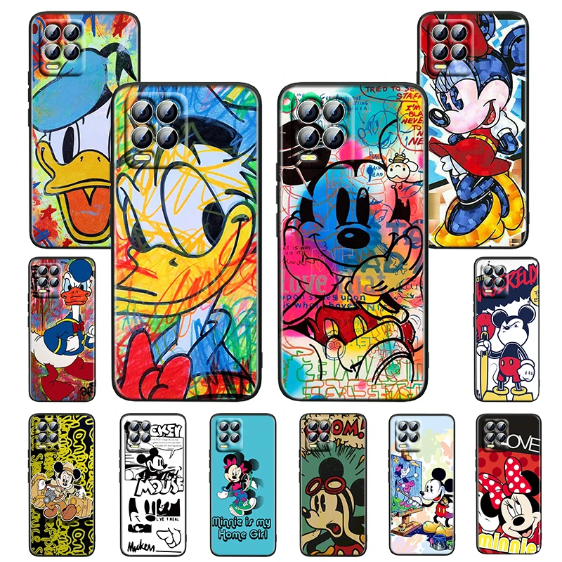 

Mickey Mouse Boy Cool Black Phone Case For OPPO Realme GT Neo Master Edition 9i 8 7 Pro C21S Narzo 30 5G Soft Fundas Cover Coque