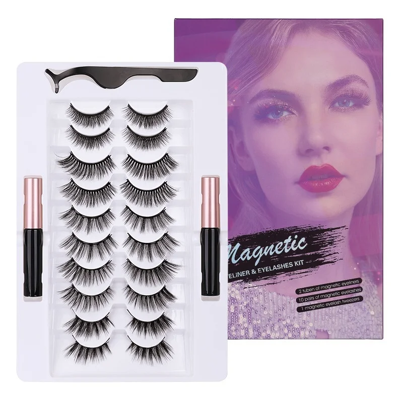 

10 Pairs of 3D Handmade Soft and Charming False Eyelashes Naturally Long To Create Perfect Eye Makeup Thick Cross Eyelashes