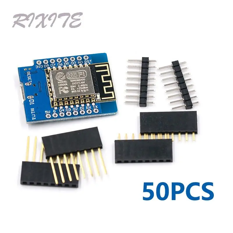 

50 шт. D1 mini - Mini NodeMcu 4M bytes Lua WIFI Интернет вещей макетная плата на основе ESP8266 для WeMos