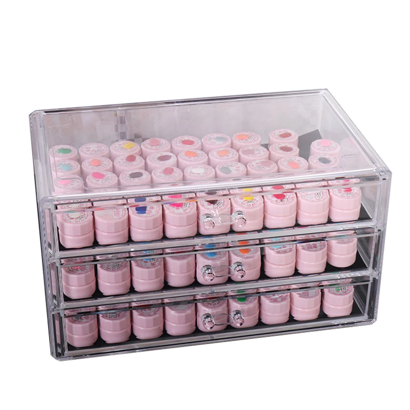 

5 Layers Nail Accessories Storage Box Cosmetic Storage Acrylic Organizer Jewelry Transparent Display Rack Plastic Drawer Box