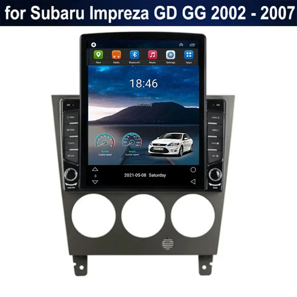 Для Tesla Style 2 Din Android 13 Автомобильный радиоприемник для Subaru Impreza GD GG 2002-2007