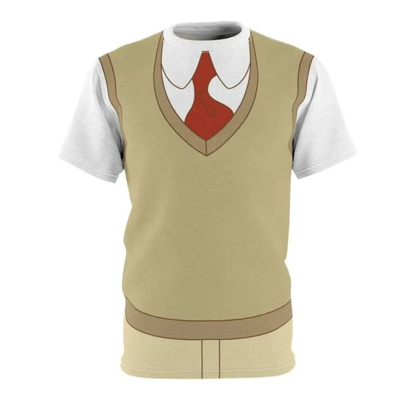 

Футболка мужская с круглым вырезом, повседневный уличный спортивный топ с коротким рукавом, с 3D-принтом и галстуком, лето