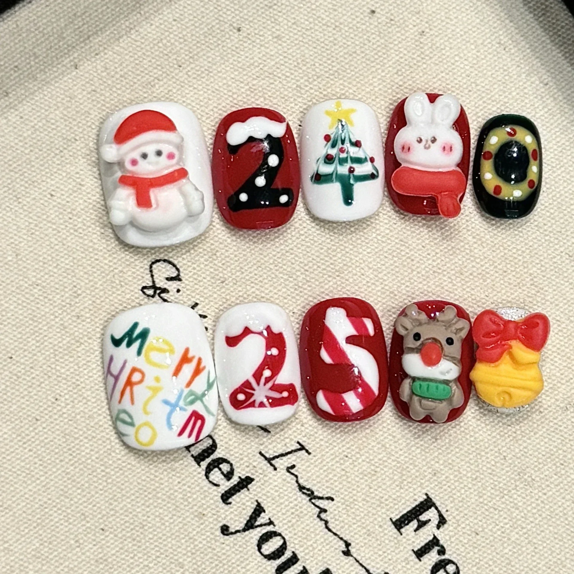 10 шт. ручная работа пресс для ногтей французский милый прыжок цветной бант дизайн