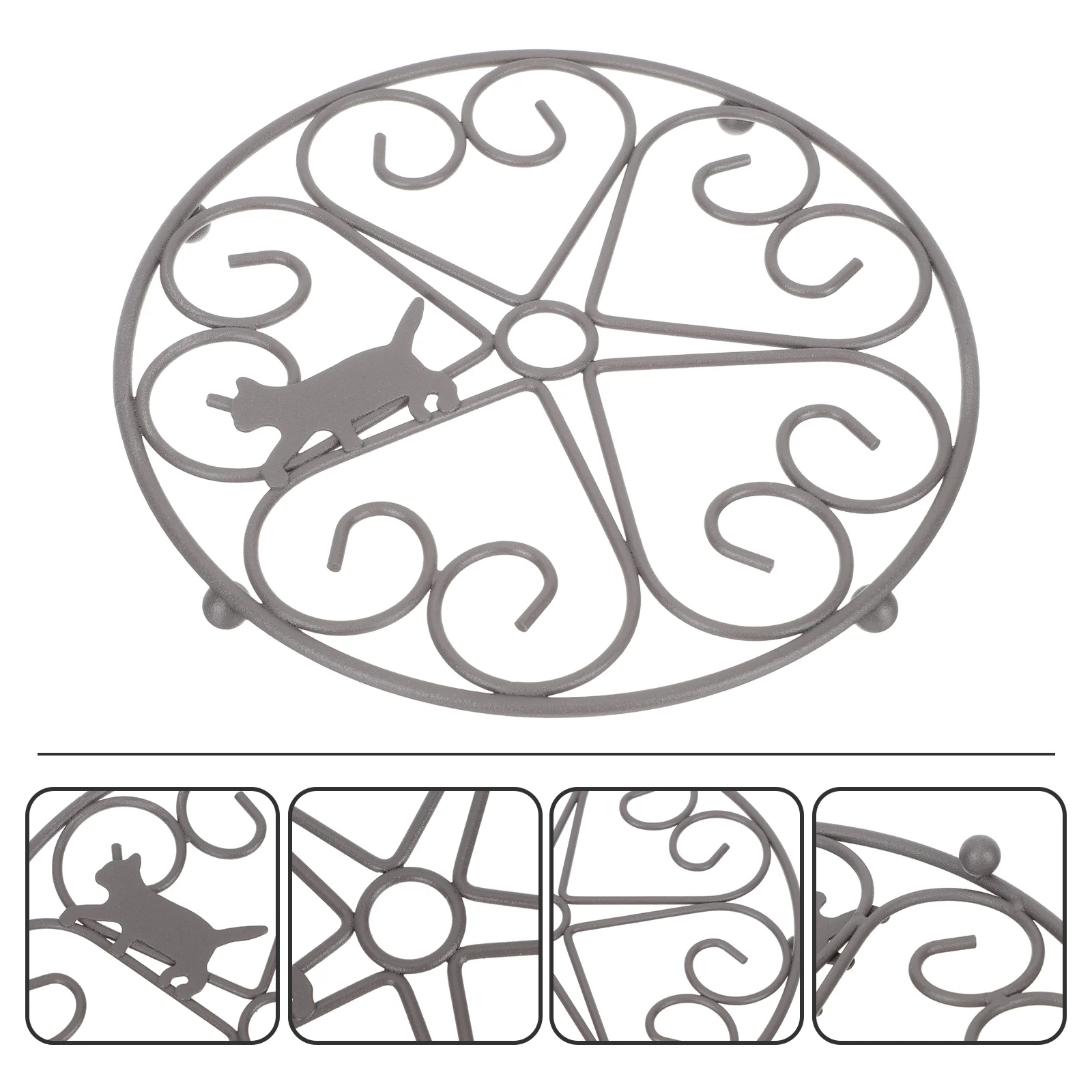 

Anti-scalding Iron Placemat for Dinning Table Heat Insulated Pot Pad Lovely Cat Pattern Mat