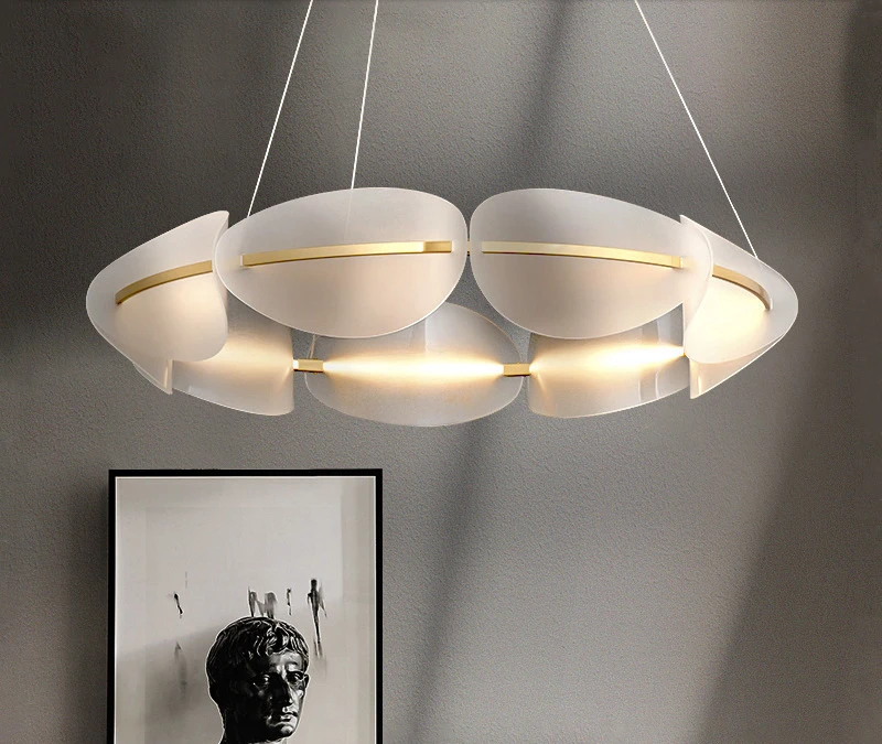 

Nordic Design Creative Personality Petal Chandelier Post-Modern Minimalist Villa Model House Living Room Dining Room Bedroom