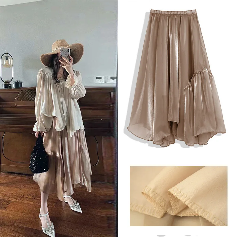 

Asymmetrical Skirt New Spring Summer Long Skirts For Women Black Y2k Streetwear Faldas Mujer Moda Vintage Casual Womens Clothes