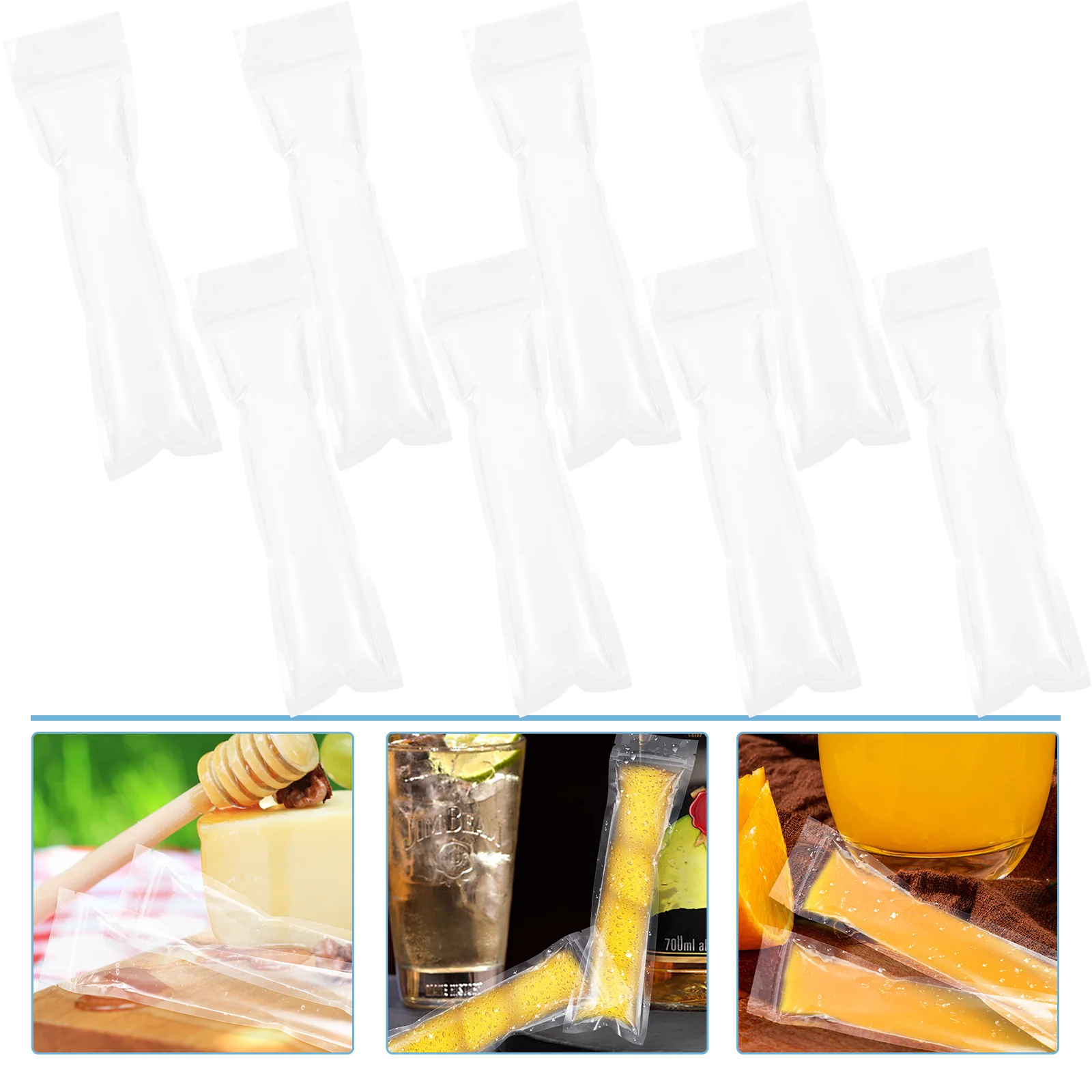 

100Pcs Clear Drink Pouches Drink Pouches Drink Bags Pouches Ice Lollipop Bags for Drinks Summer