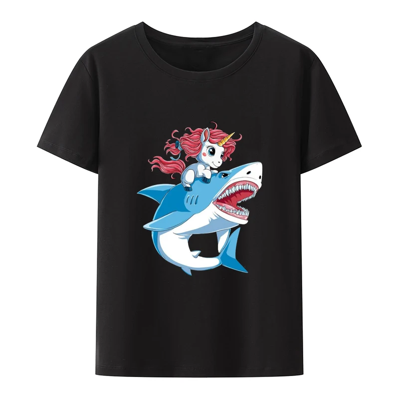 

Unicorns and Sharks Cotton T-Shirts Cool Anime T-shirt Letters Graphic Tshirts Nick Young Girls Cute Hip-hop Ropa Mujer Slim Xxx