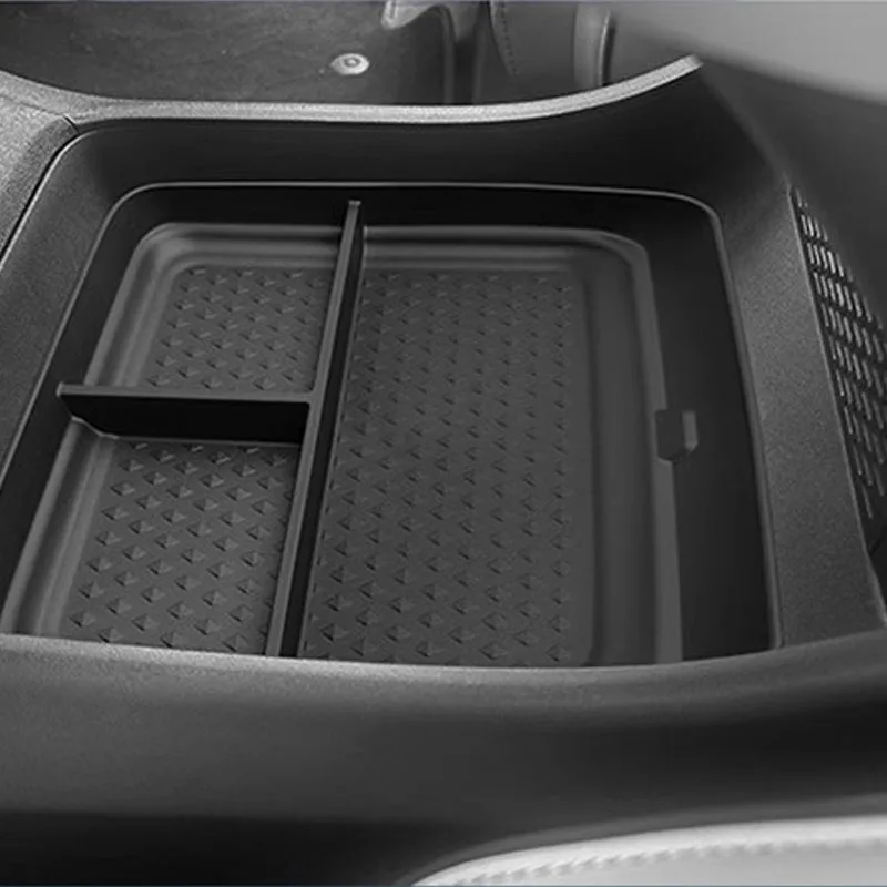 Фото Автомобильный ящик для хранения центрального управления для Xpeng X9 2024 2025, подстаканник, лоток для приборной панели, органайзер для уборки, черные аксессуары для интерьера №1