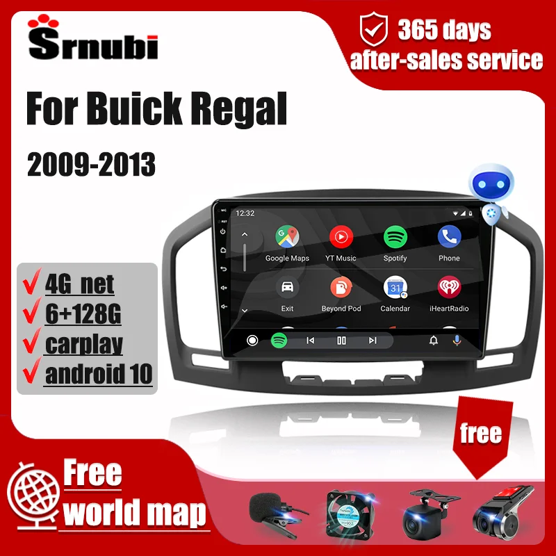 For Buick Regal Opel 2009-2013 Android Head Car Radio Multimidia Video Player Stereo Carplay 2Din DVD Accessories Speaker Audio