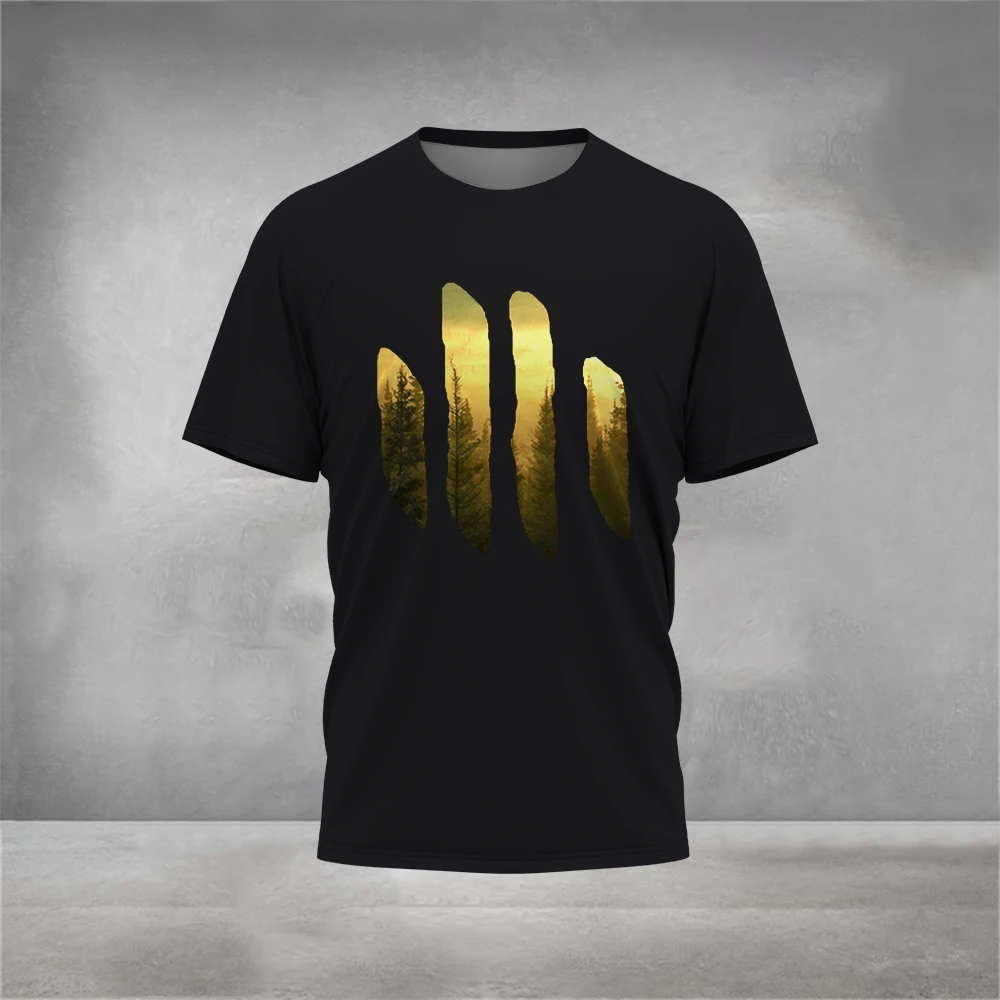 

100% Cotton Breathable Men's Casual T-Shirt Round Neck Loose Fashion Simple Pattern Printing Hundred Short-Sleeved Tops