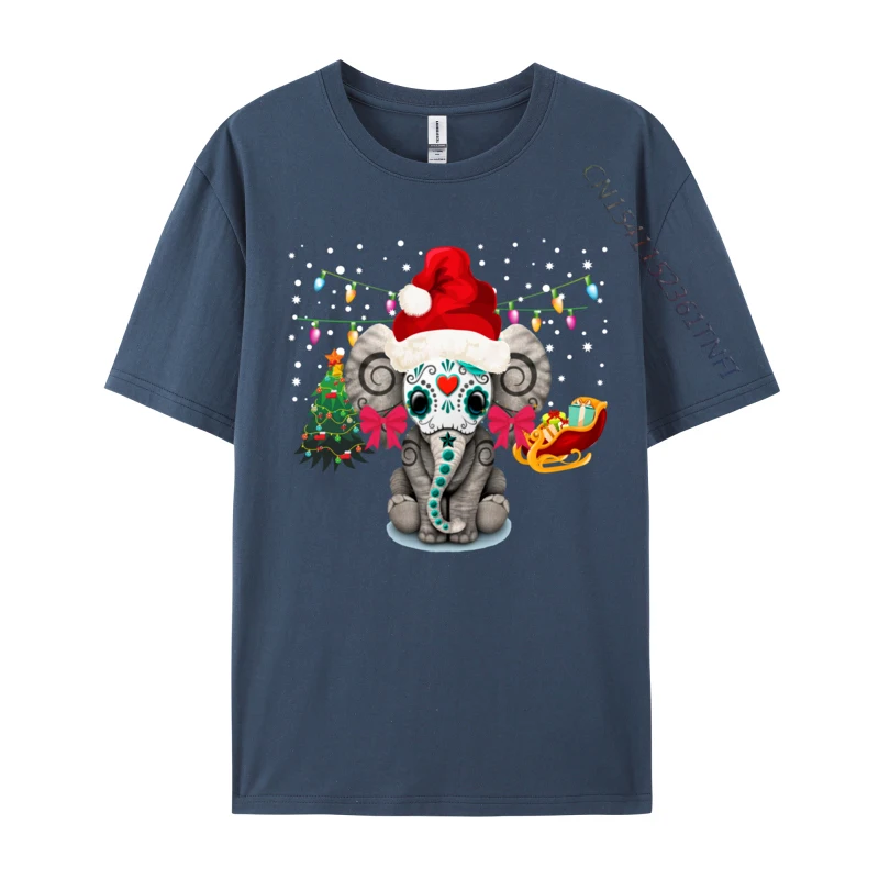 Милый слон рождественская пижамная футболка с сахарным черепом винтажная для