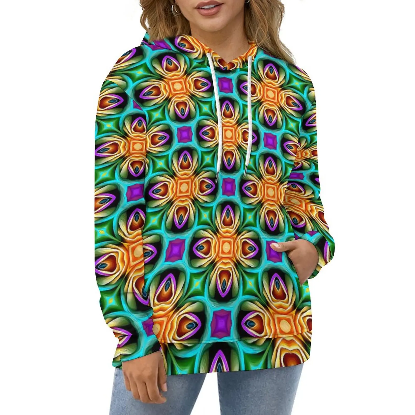 

Colorful Rose Hoodies Abstract Flower Streetwear Casual Hoodie Long Sleeve Cute Design Sweatshirts Large Size