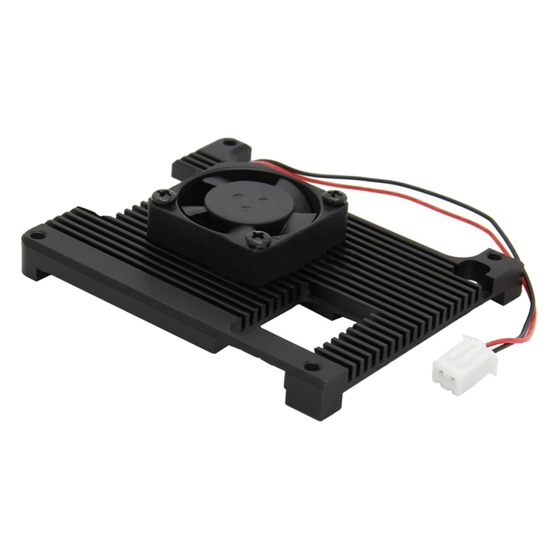 

For Raspberry Pi 4B Embedded Aluminum Alloy Radiator With Fan Supporting Various Expansion Boards