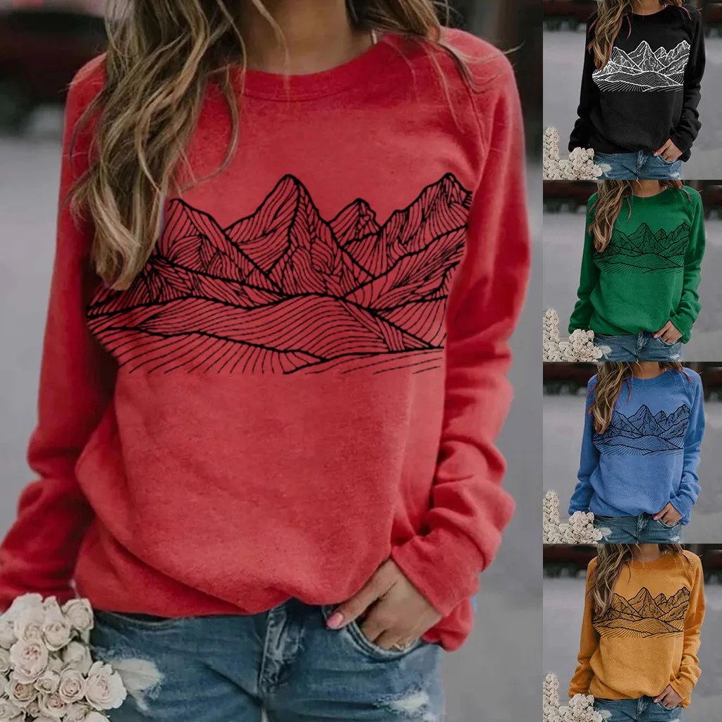 

Loose Sleeve Sweatshirts Casual Print Com Crewneck T-Shirts Long Thermal Long Sleeve Blouses under 10 Scrub Blouses Women