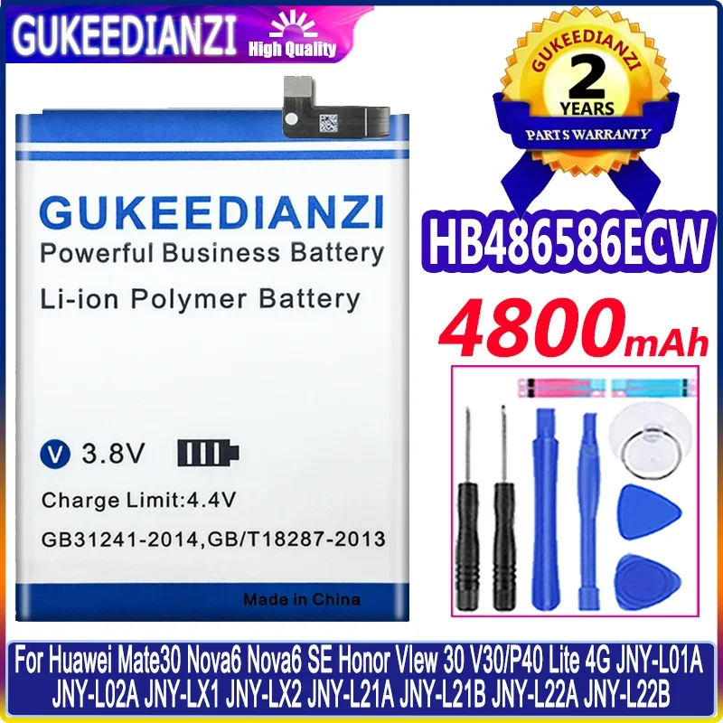 HB 486586 Аккумулятор ECW 4800 мАч для Huawei Mate 30/Mate 30 Pro Nova 6/Nova 6 SE Honor VIew V30 + инструменты