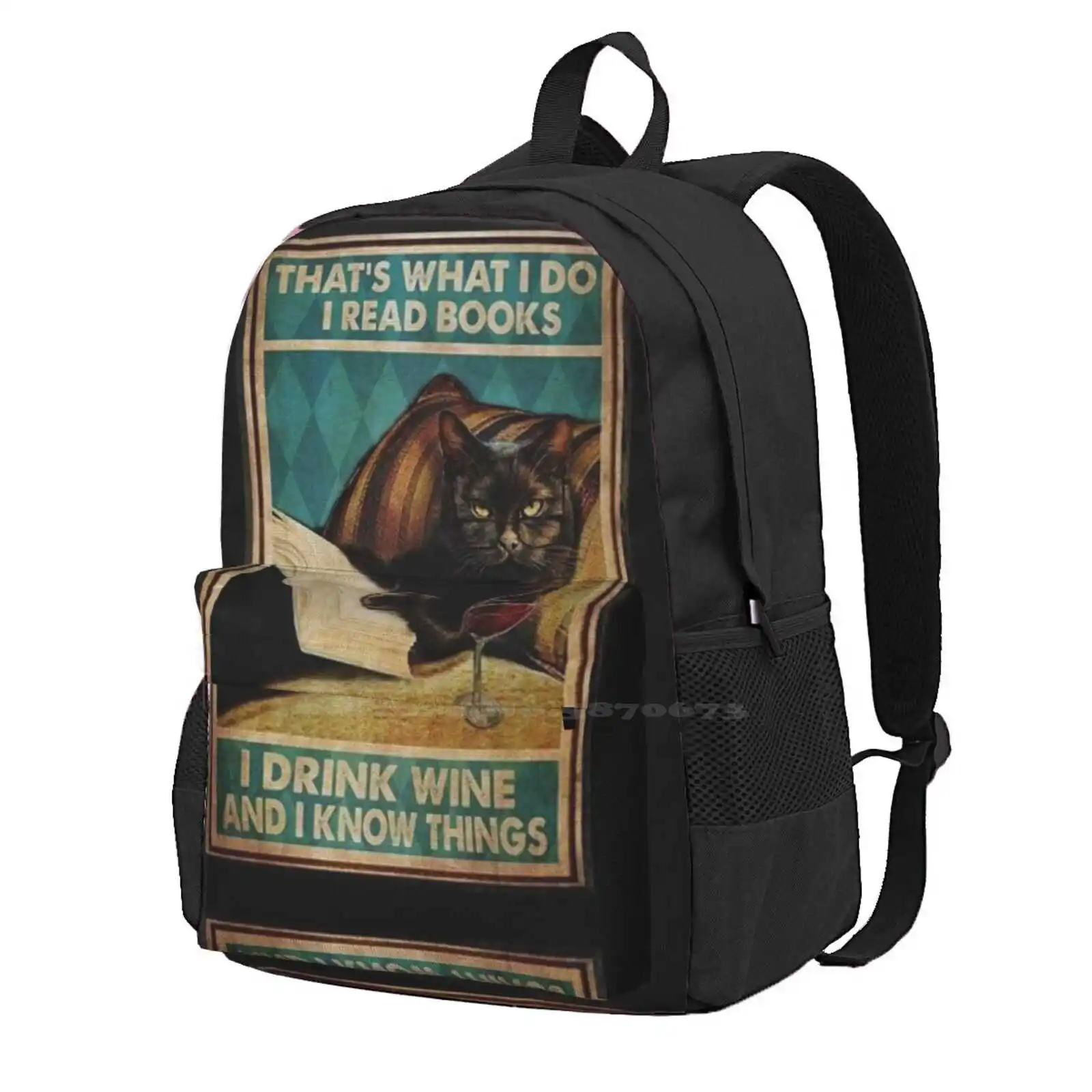 

That'S What I Do , I Read Books , I Drink Wine And I Know Things School Storage Bag Student'S Backpack Retro Thats What I Do I
