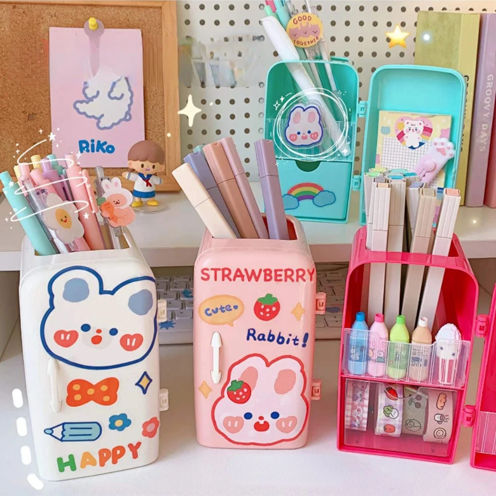 

Cute Cartoon Refrigerator Money Pot Pen Holder Piggy Bank for Kids Kawaii Small Toy Storage Box Give Gifts To Friends