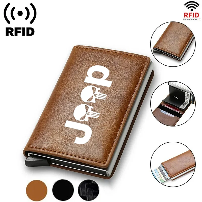 Кредитница с Rfid-защитой для мужчин кошельки банковских карт кожаные аксессуары
